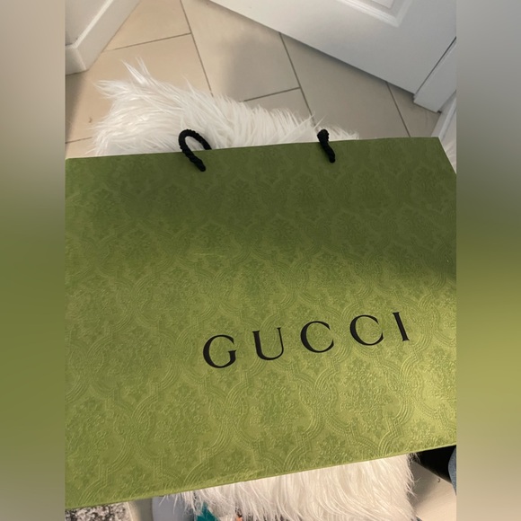 GUCCI LARGE GIFT BAG, GREEN FOLIAGE SHOPPING BAG - Picture 6 of 17